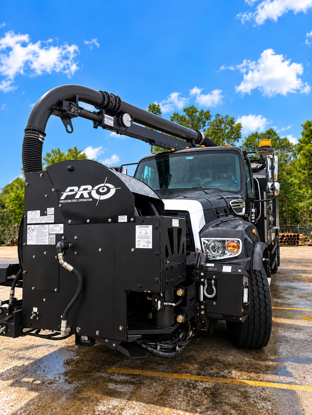 Industrial Vacuum Truck in Sunny Yard