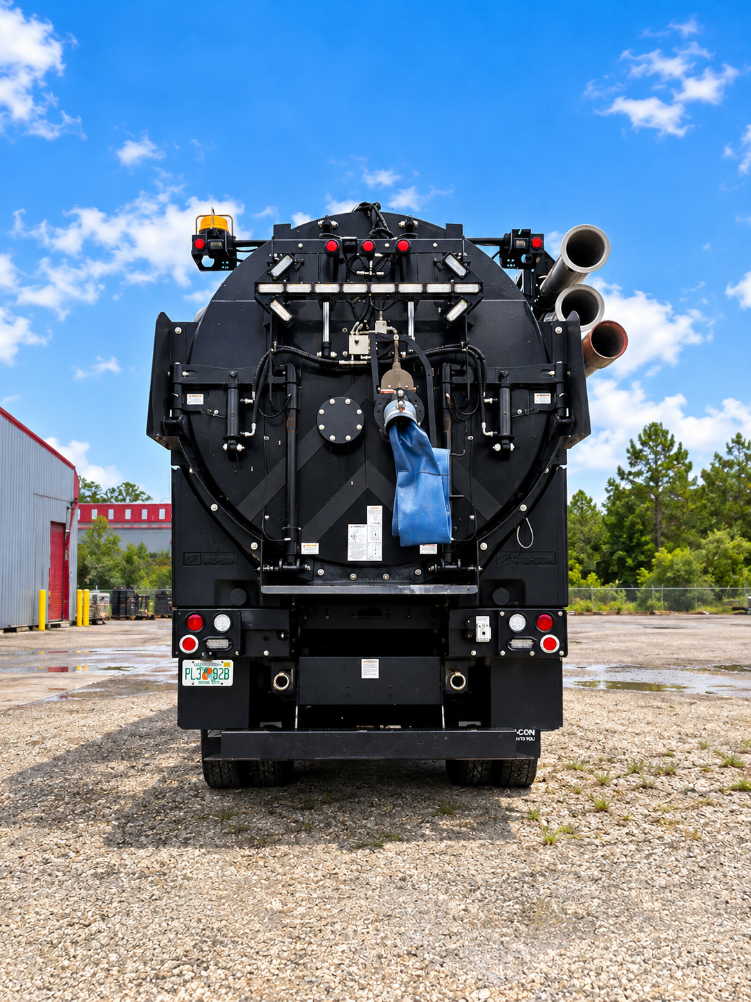 Rear View of Industrial Vac-Con Truck