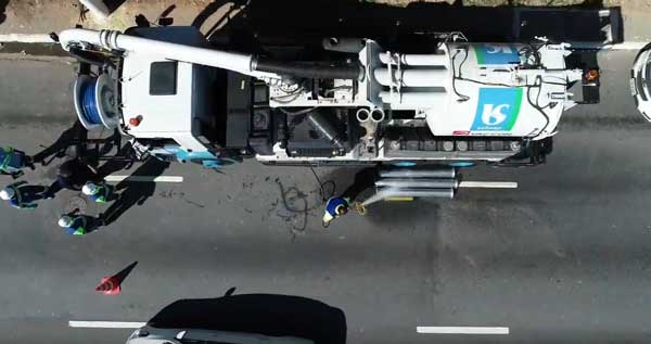 Overhead view of Vacuum Truck in Brazil